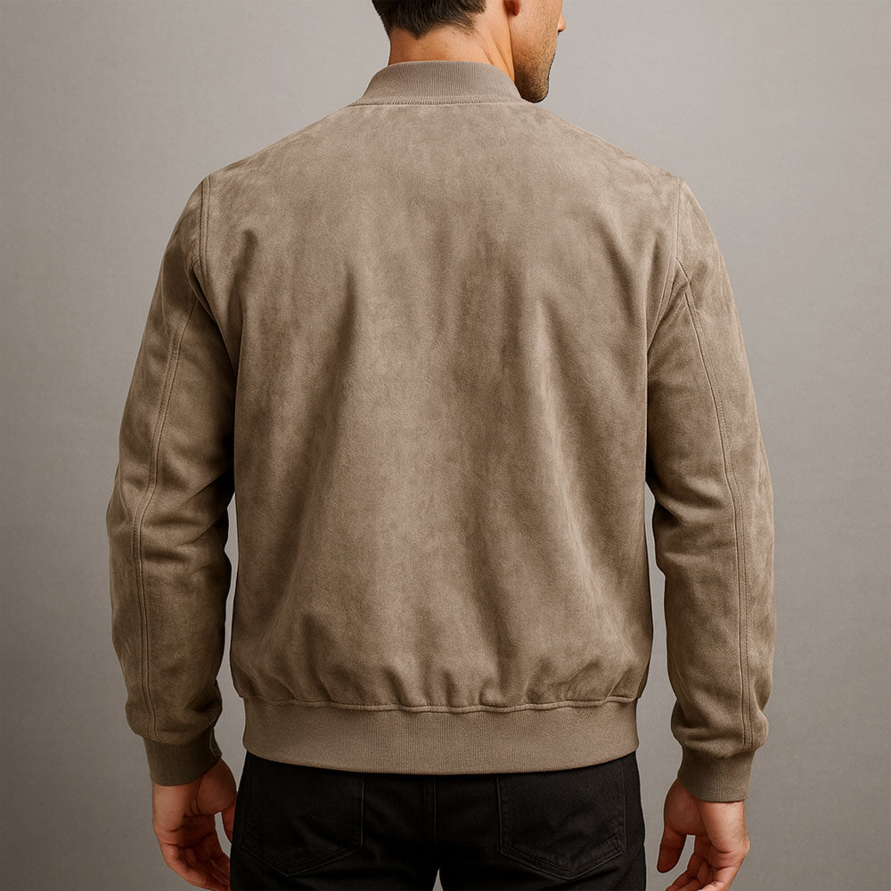 Laamin – Klassische Bomber Jacke Aus Wildleder