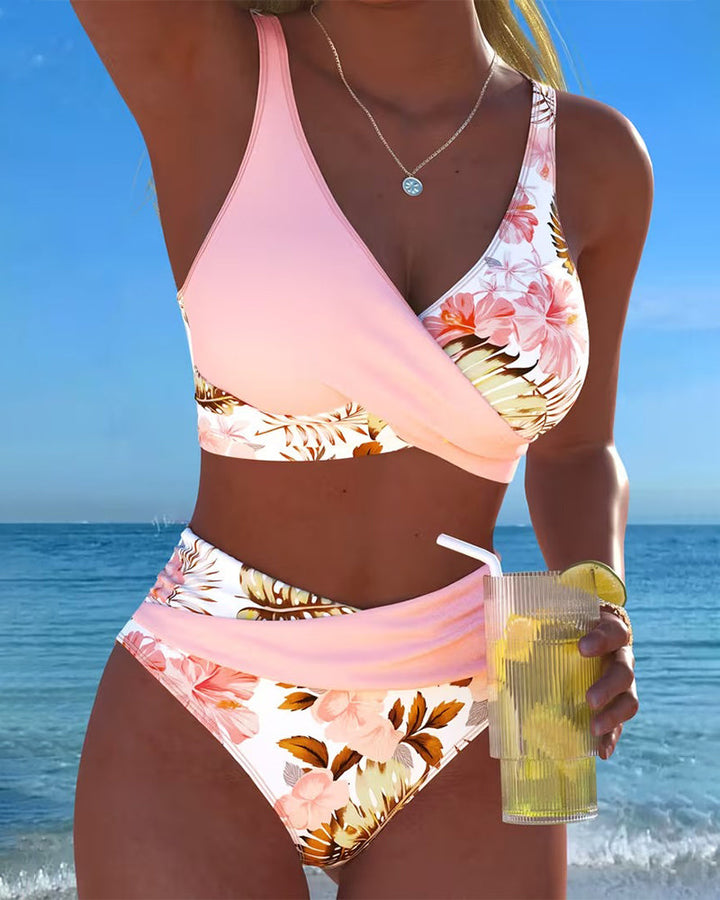 Hinari – Bikini Set Mit Blumenmuster Und Hoher Taille