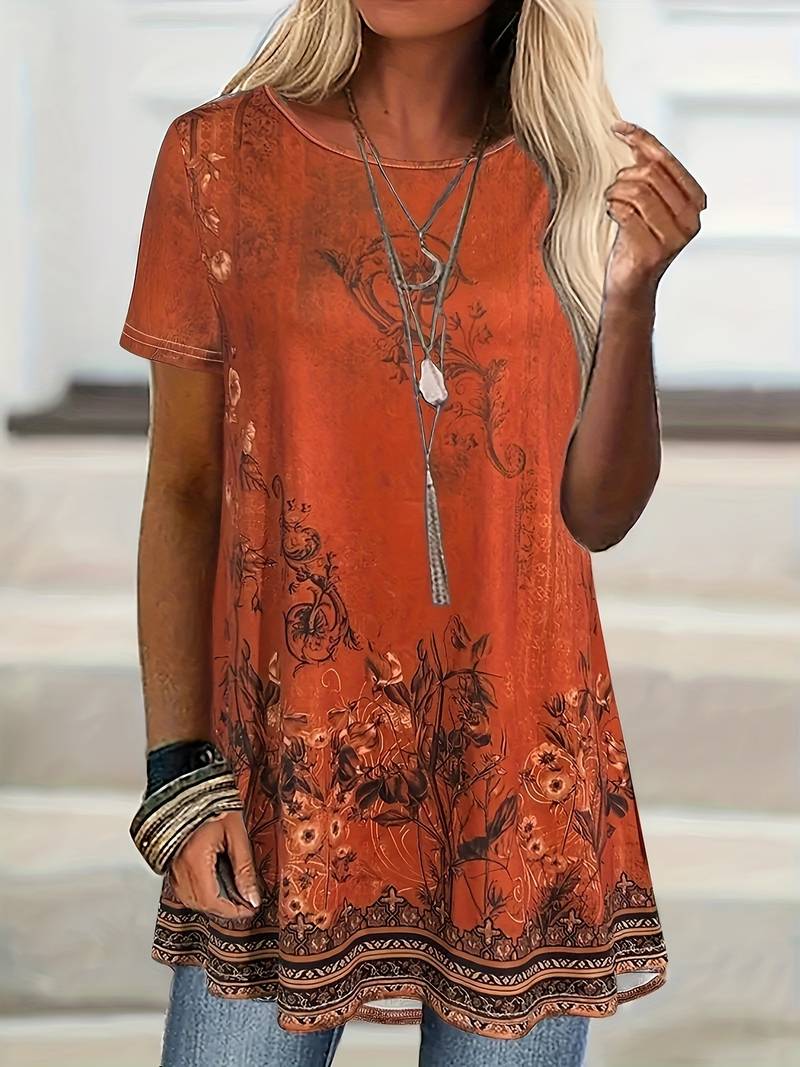Abhishani - T-Shirt Mit Blumenmuster Und Lockerer Passform