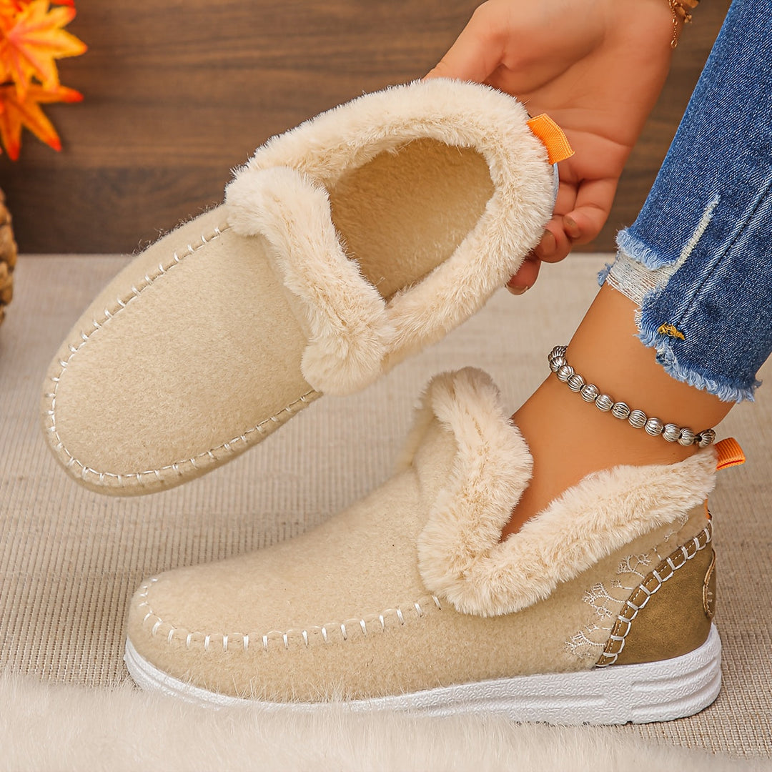 Aleeza - Lässige Haus Schuhe Mit Fleece Futter