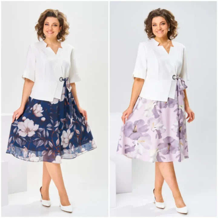 Barnes – Midi-Kleid mit Blumenmuster und Jacke
