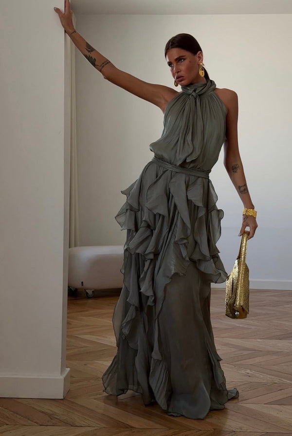 Nataly - Maxikleid Mit Gestuften Rüschen