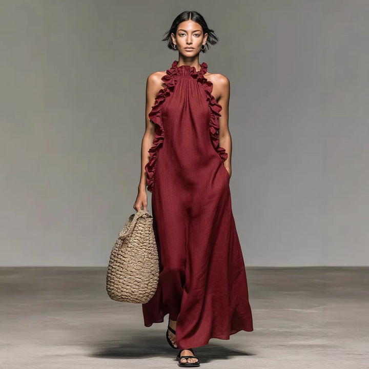 Vasara - Maxikleid Im Boho Stil Mit Rüschen
