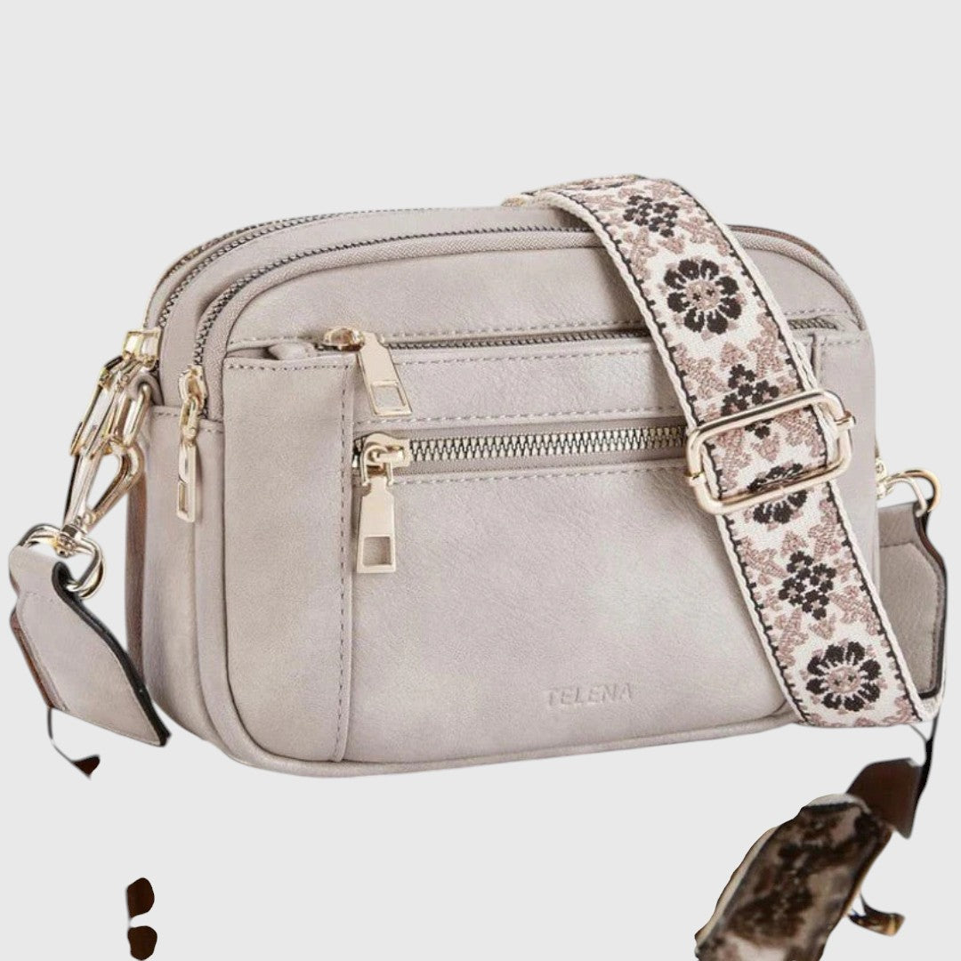 Sharena – Schultertasche Mit Blumenriemen