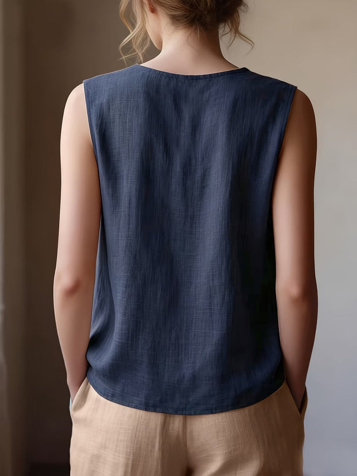 Safiya – Ärmellose Bluse MIT Rüschen Am Ausschnitt