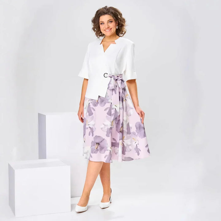 Barnes – Midi-Kleid mit Blumenmuster und Jacke
