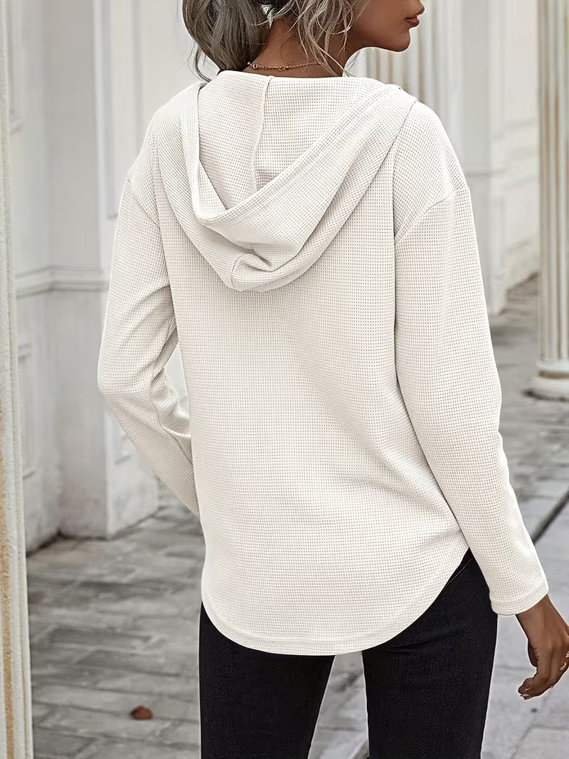 Heydi – Langarm Pullover Mit Kapuze Und Abgerundetem Saum