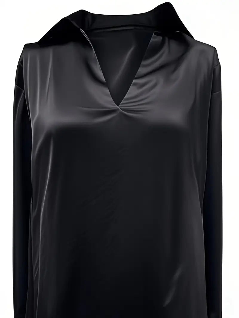 Nadene - Prämie Bluse Mit V-Ausschnitt