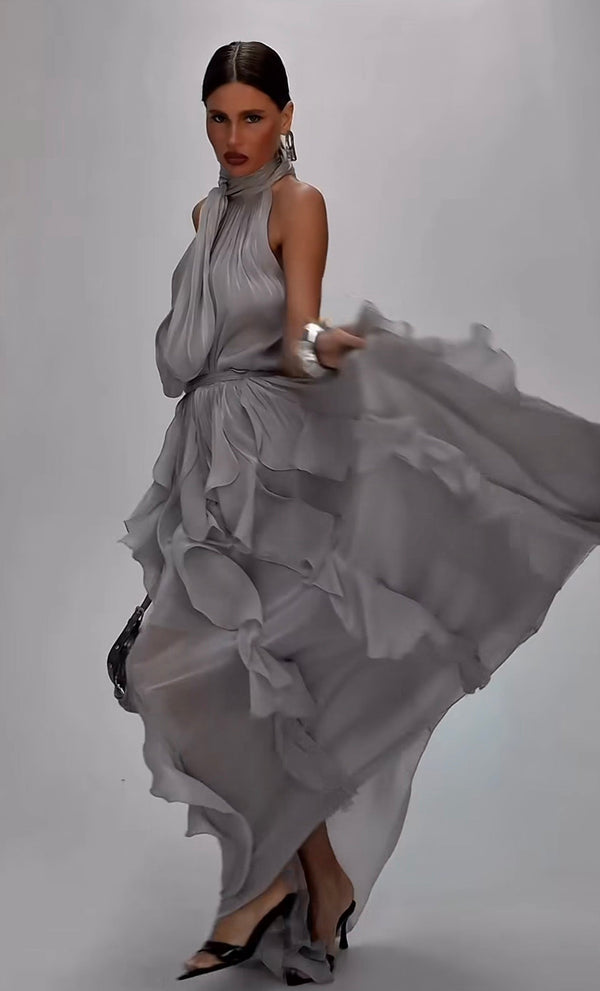 Nataly - Maxikleid Mit Gestuften Rüschen