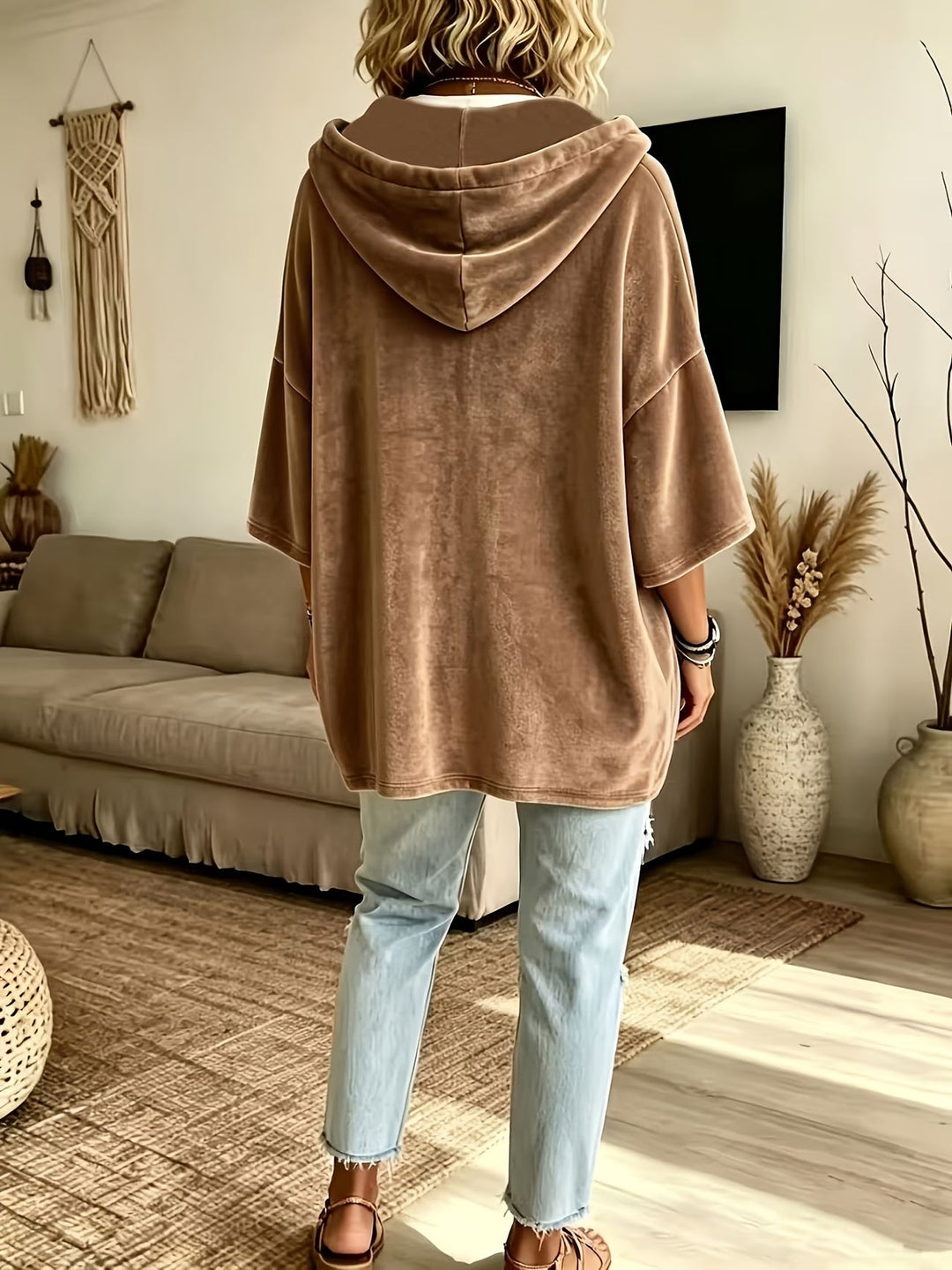 Missina – Luxuriöser Übergröße-Kapuzenpullover Aus Velours