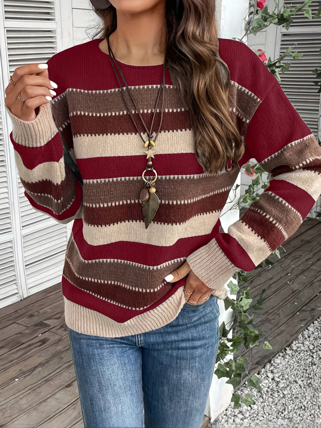 Fadina – Langärmeliger Strickpullover