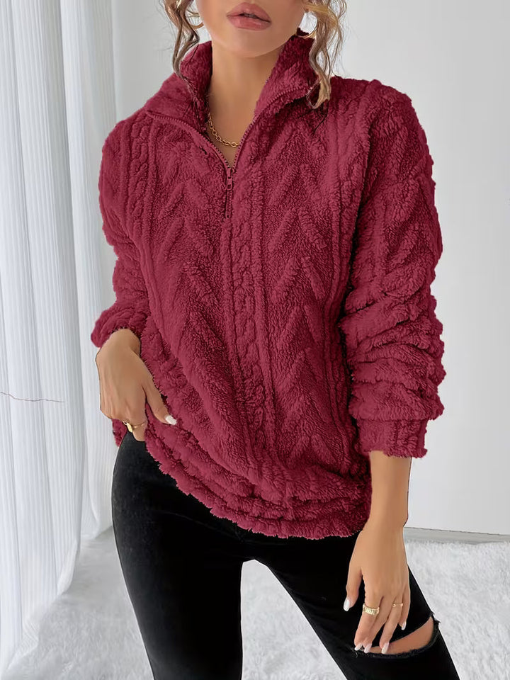 Nessia – Vielseitiges, Warmes Fleece-Sweatshirt
