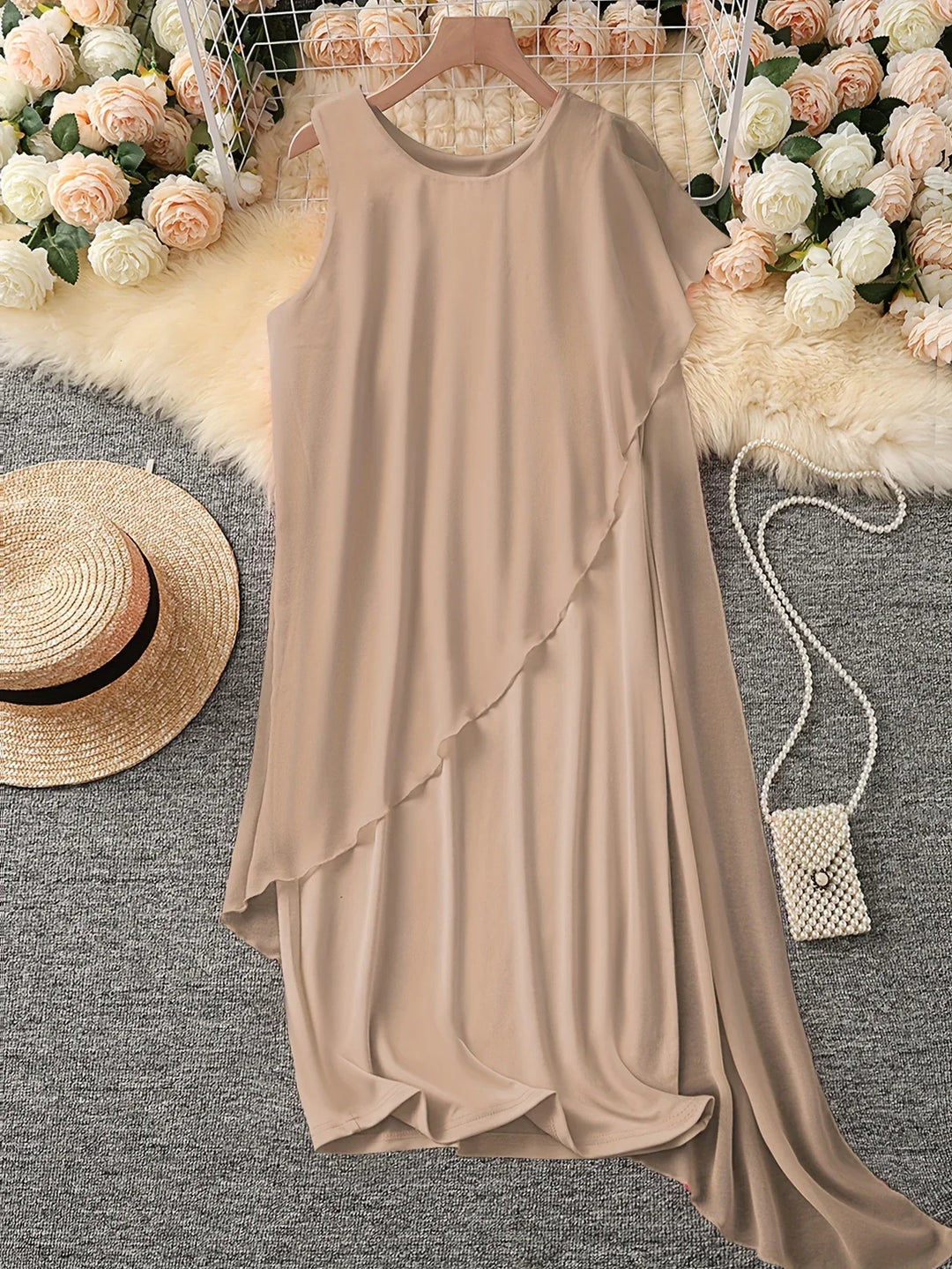 Maren – Elegantes Midi Kleid Mit Ärmellos
