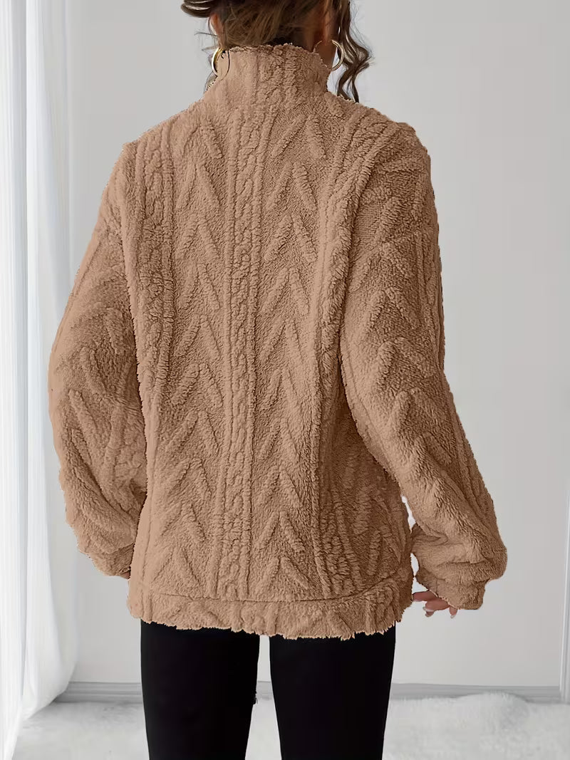 Nessia – Vielseitiges, Warmes Fleece-Sweatshirt