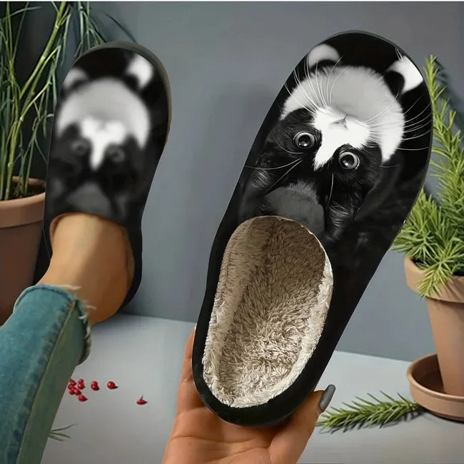 Miane – Elegante Hausschuhe Mit Katzenmuster