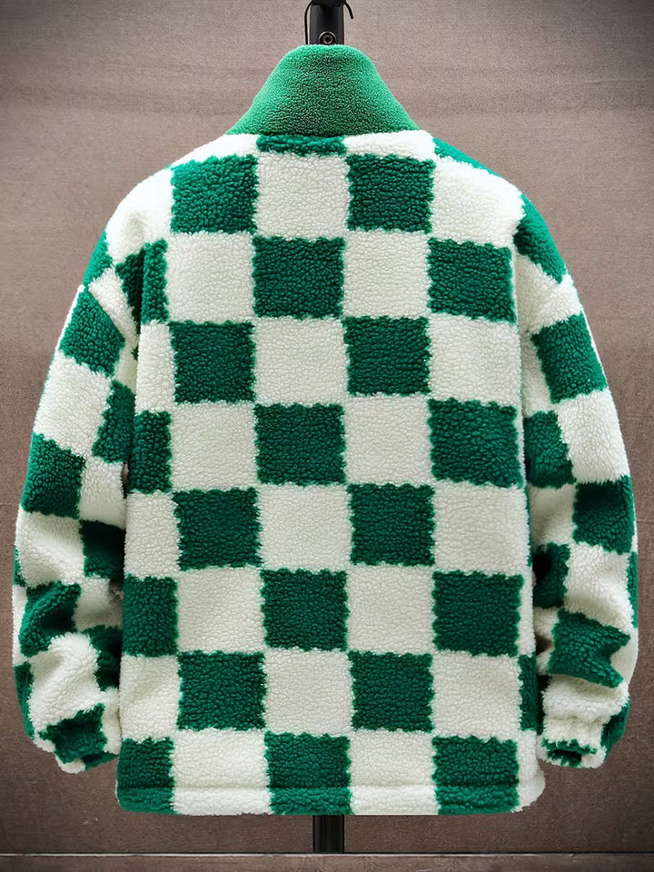 Melany – Karierte Fleecejacke mit Kapuze Und Reißverschluss