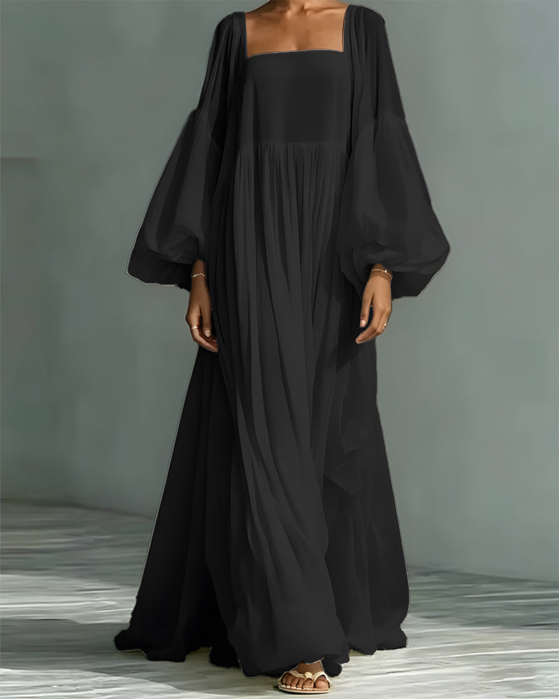 Nunila – Maxi-Kleid Im Feen-Stil Mit Quadratischem Ausschnitt