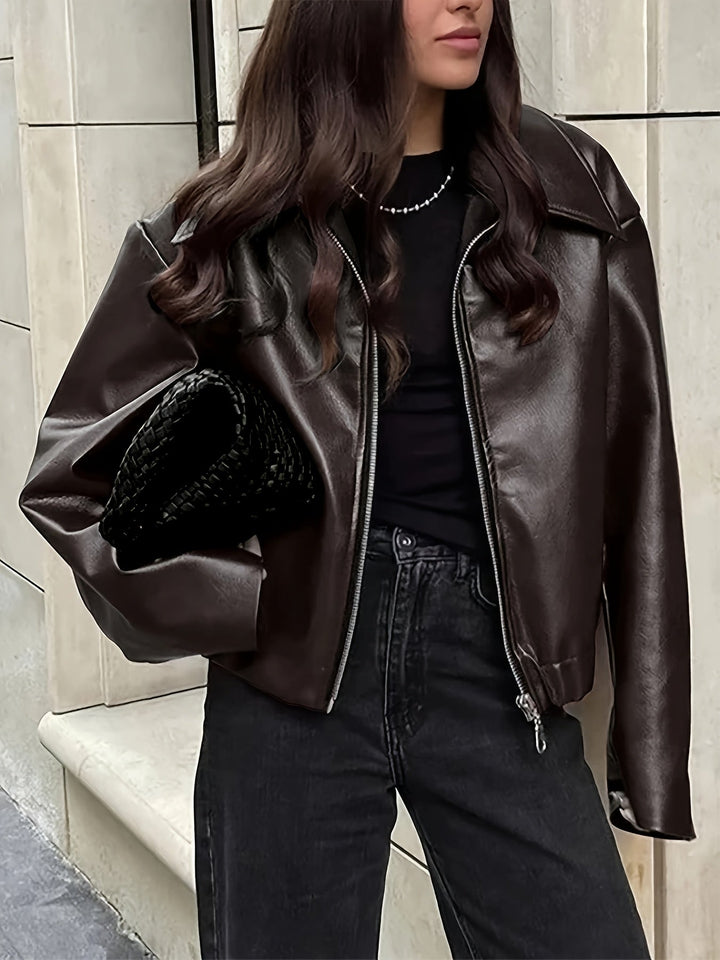 Thida – PU-Lederjacke mit Reißverschluss