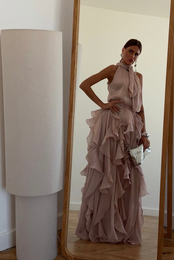 Nataly - Maxikleid Mit Gestuften Rüschen