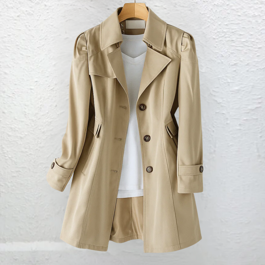 Ellice - Langärmeliger Trenchcoat Mit Knöpfen