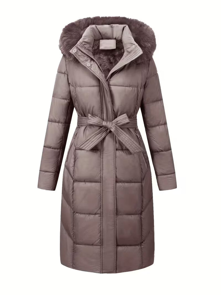 Inza – Daunenjacke Mit Kapuze Und Gürtel