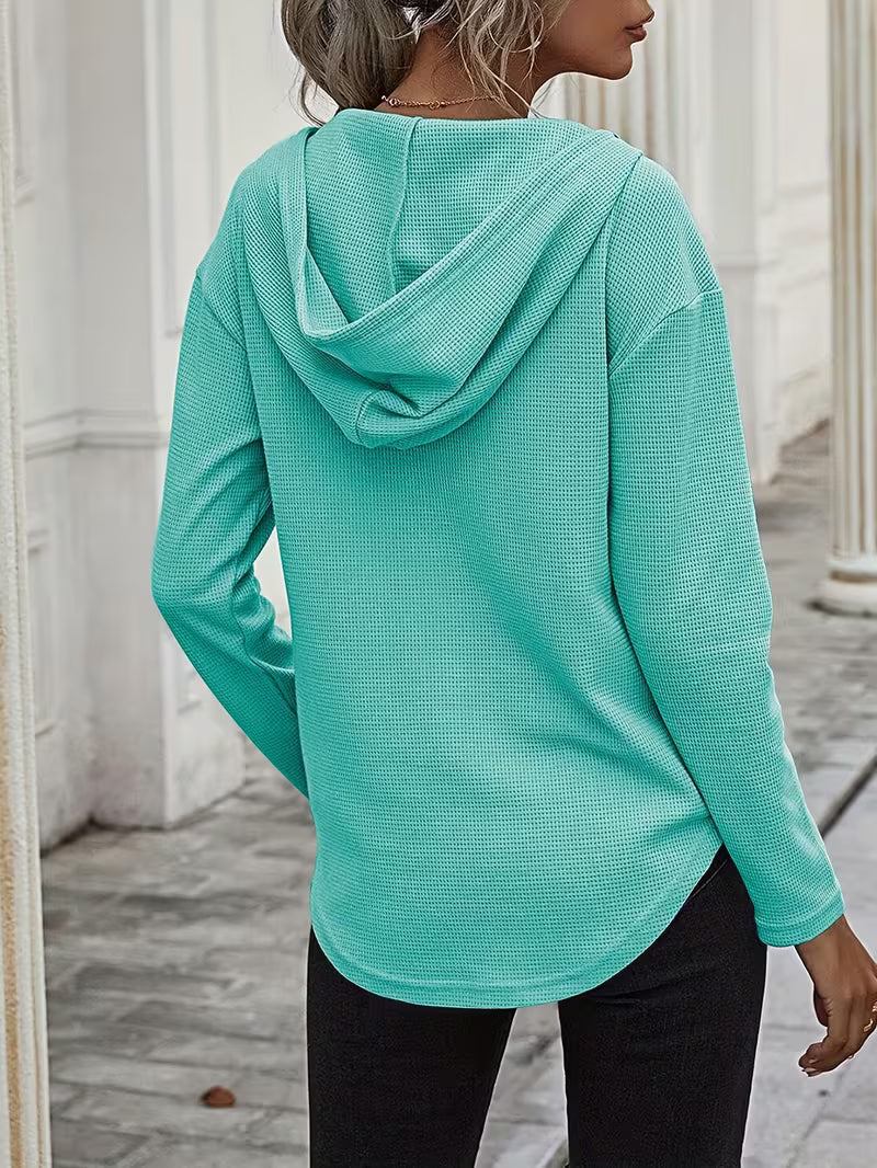 Heydi – Langarm Pullover Mit Kapuze Und Abgerundetem Saum