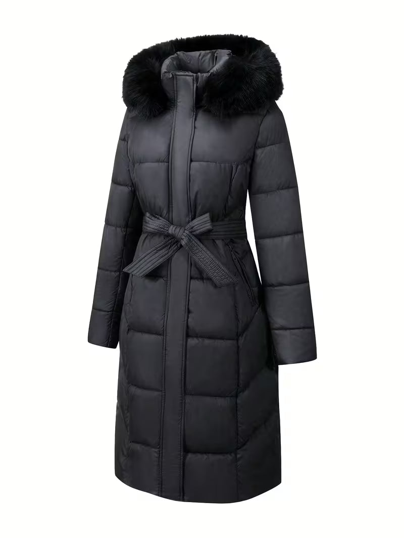 Inza – Daunenjacke Mit Kapuze Und Gürtel