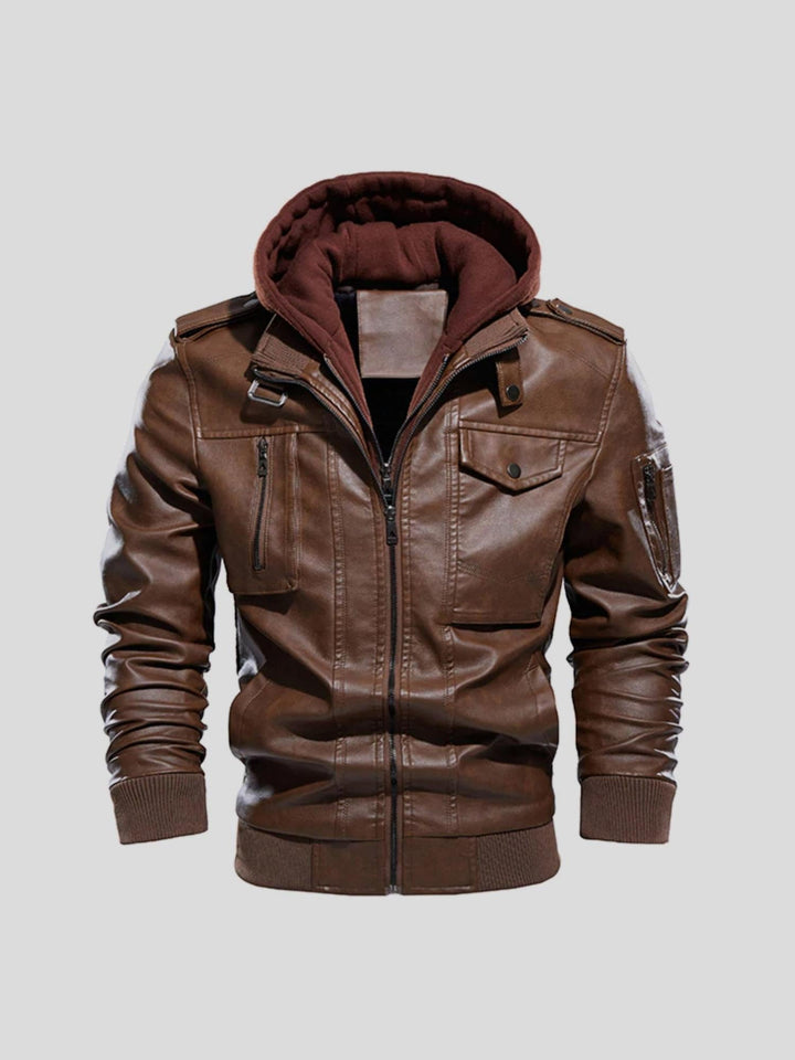 Edem – Lederjacke Mit Reißverschlusstaschen