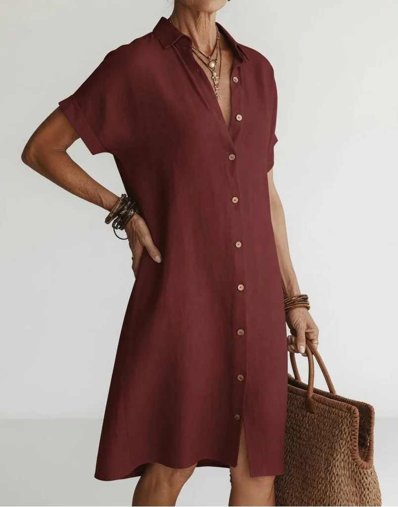 Nilisha – Midi-Shirtkleid Aus Leinen Und Baumwolle