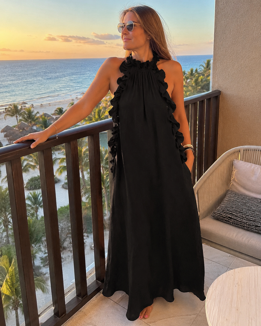 Vasara - Maxikleid Im Boho Stil Mit Rüschen