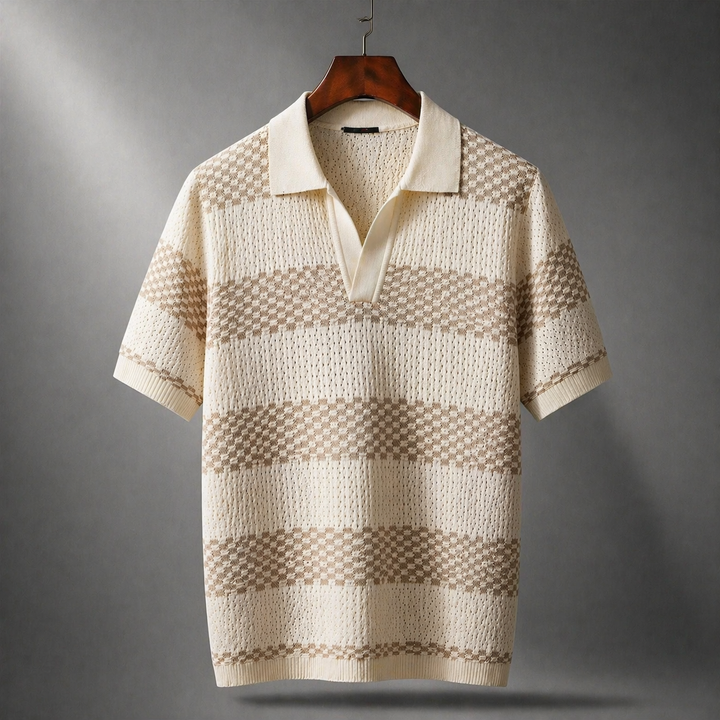 Leunard – Gestreiftes Strick-Polo Hemd