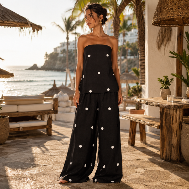 Renisha - Zweiteiliges Set mit Polka-Dots Und Ohne Träger