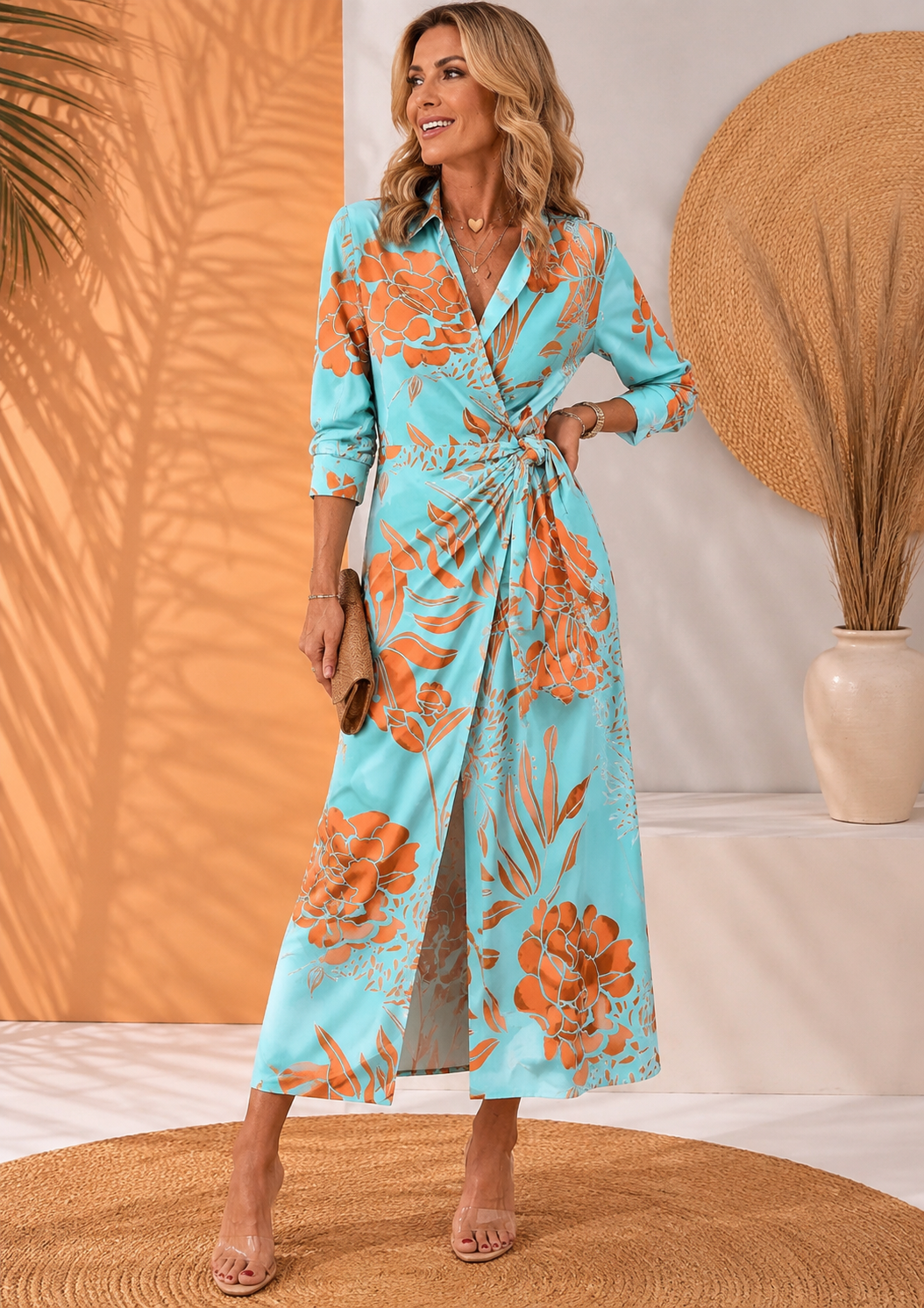 Olivera - Elegantes Maxikleid Mit Bindeband