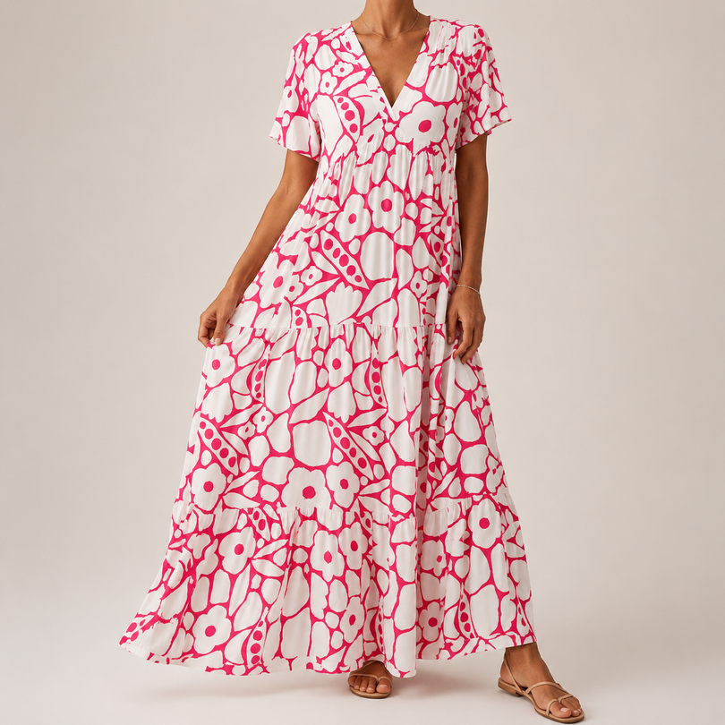 Myrona – Atmungsaktives Maxikleid Mit Blumenmuster