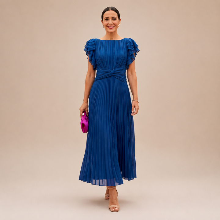 Linyza – Kurzärmeliges Plissee Kleid