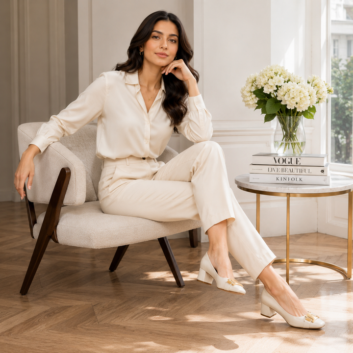 Hadeel - Schuhe MIT Spitzer Zehenpartie Blockabsatz Und Schleifenschnalle