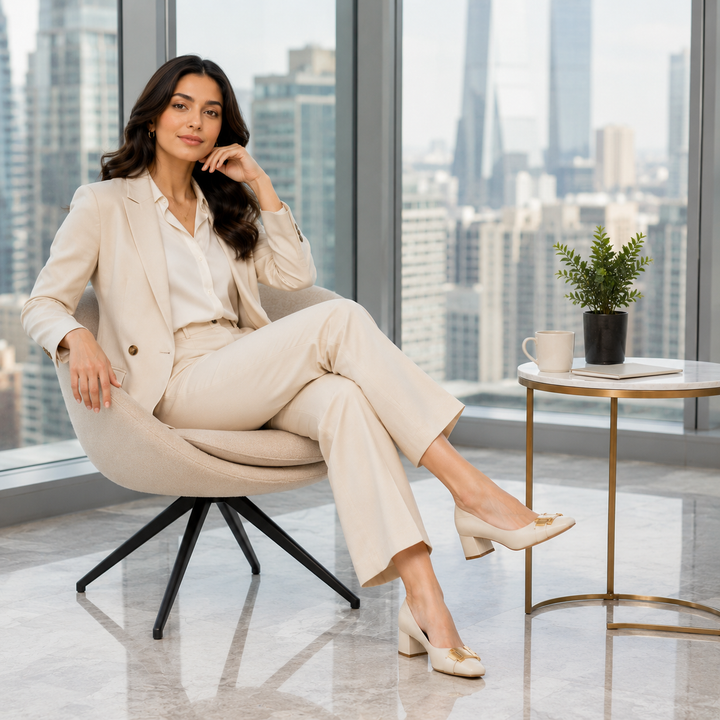 Hadeel - Schuhe MIT Spitzer Zehenpartie Blockabsatz Und Schleifenschnalle