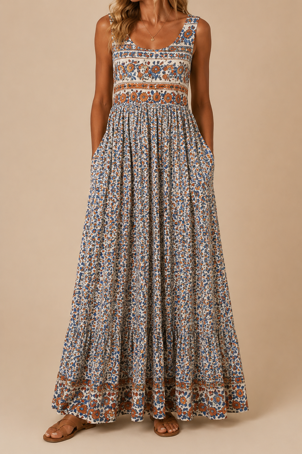Raqual – Maxikleid mit Blumenmuster Und Taschen