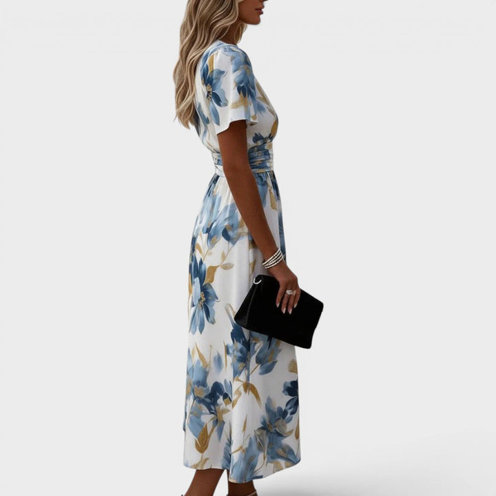 Elinza - Midi-Wickelkleid Mit Blumenmuster