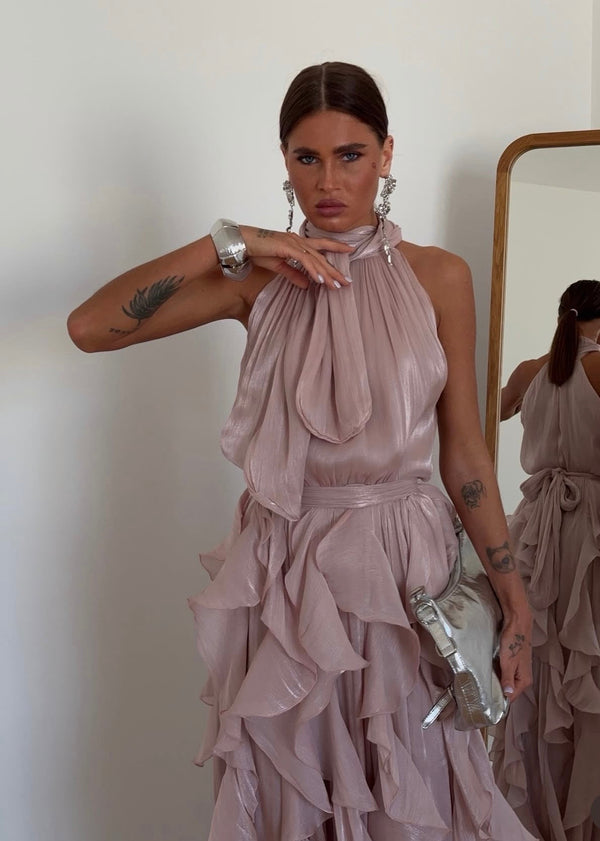 Nataly - Maxikleid Mit Gestuften Rüschen