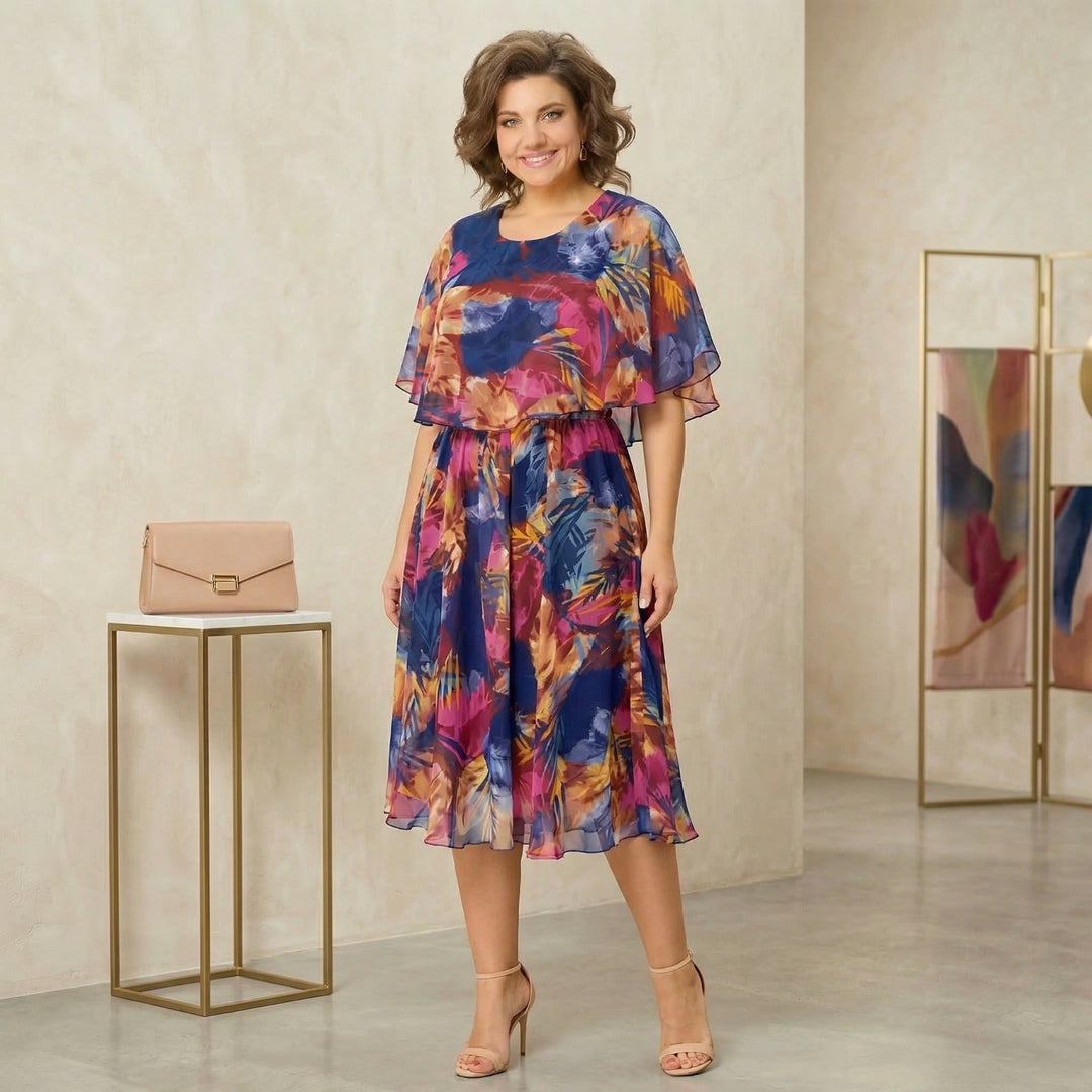 Irenen – Midi-Kleid aus Chiffon mit Blumenmuster