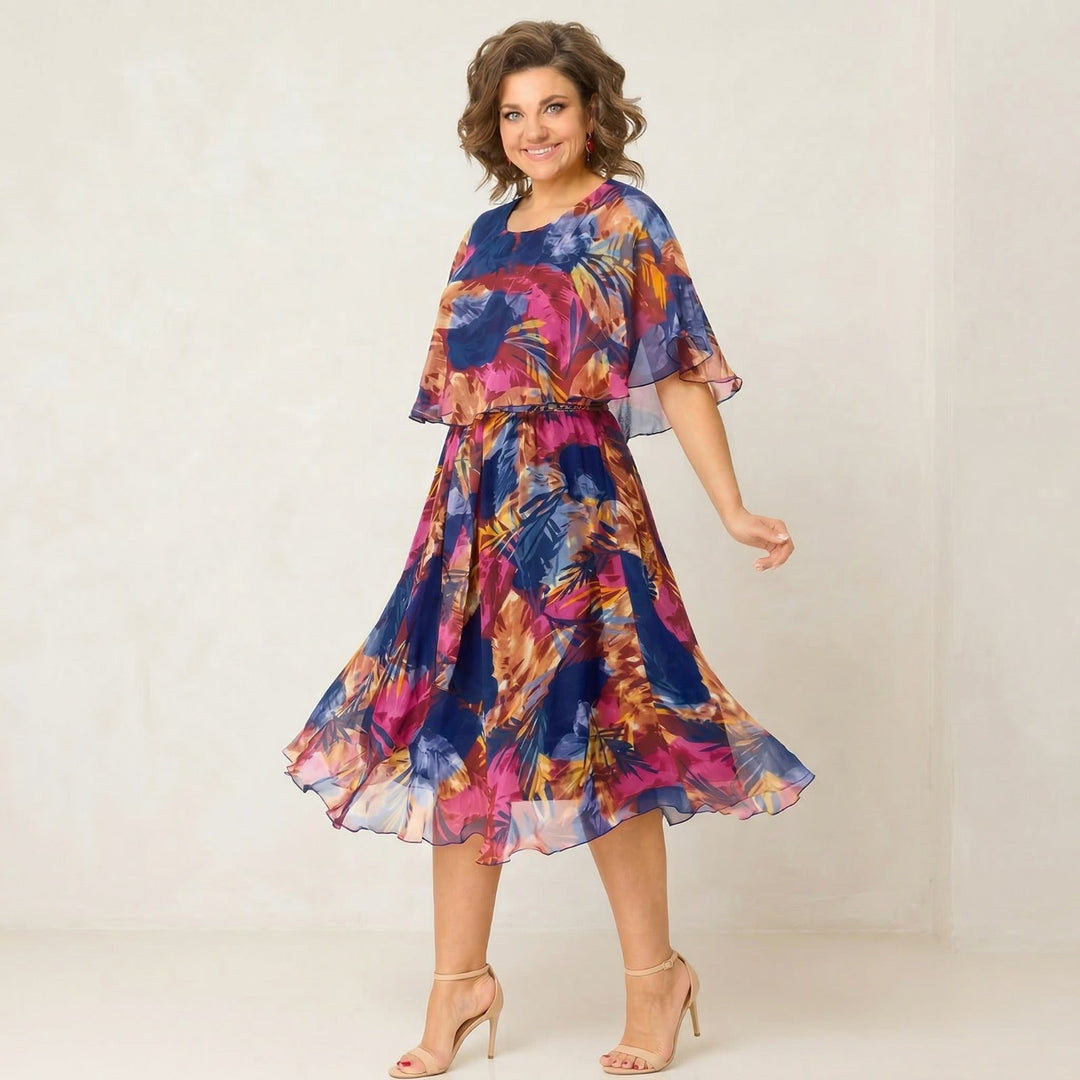 Irenen – Midi-Kleid aus Chiffon mit Blumenmuster