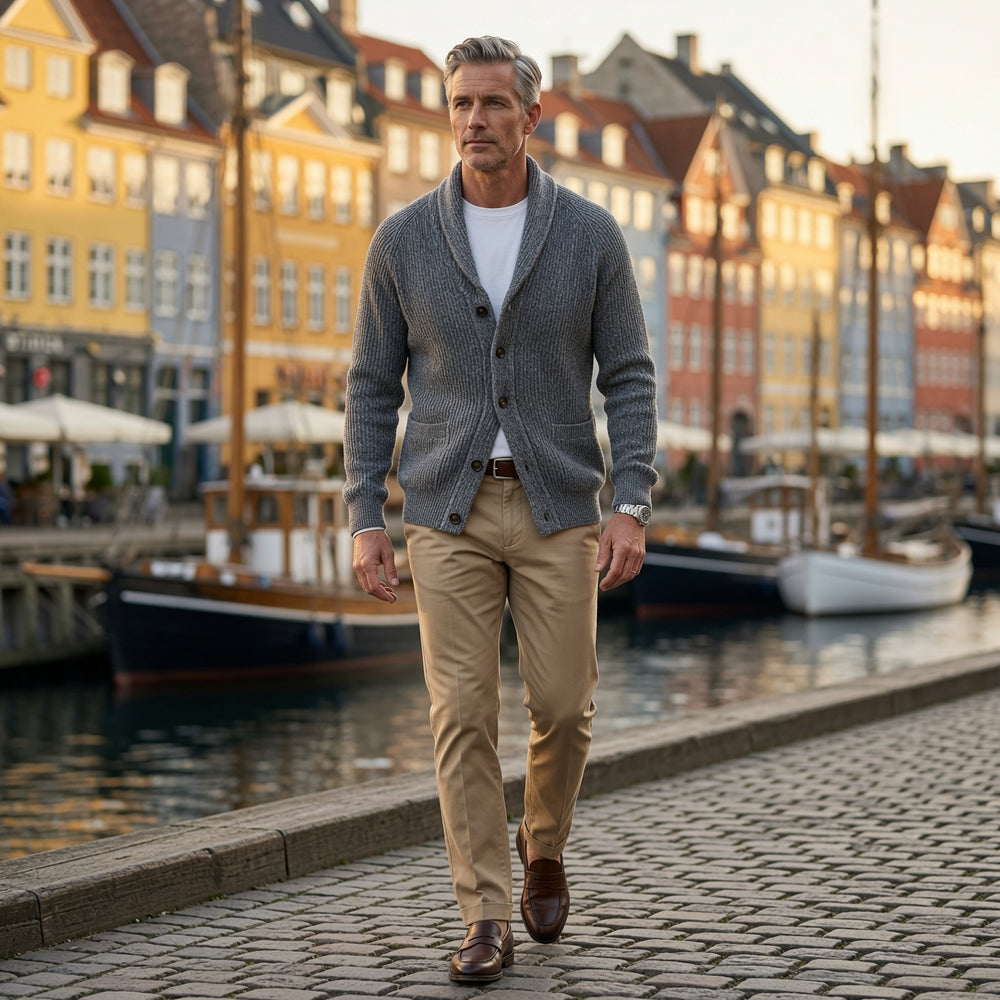 Yanis – Langärmelige Strickjacke Mit Knöpfen