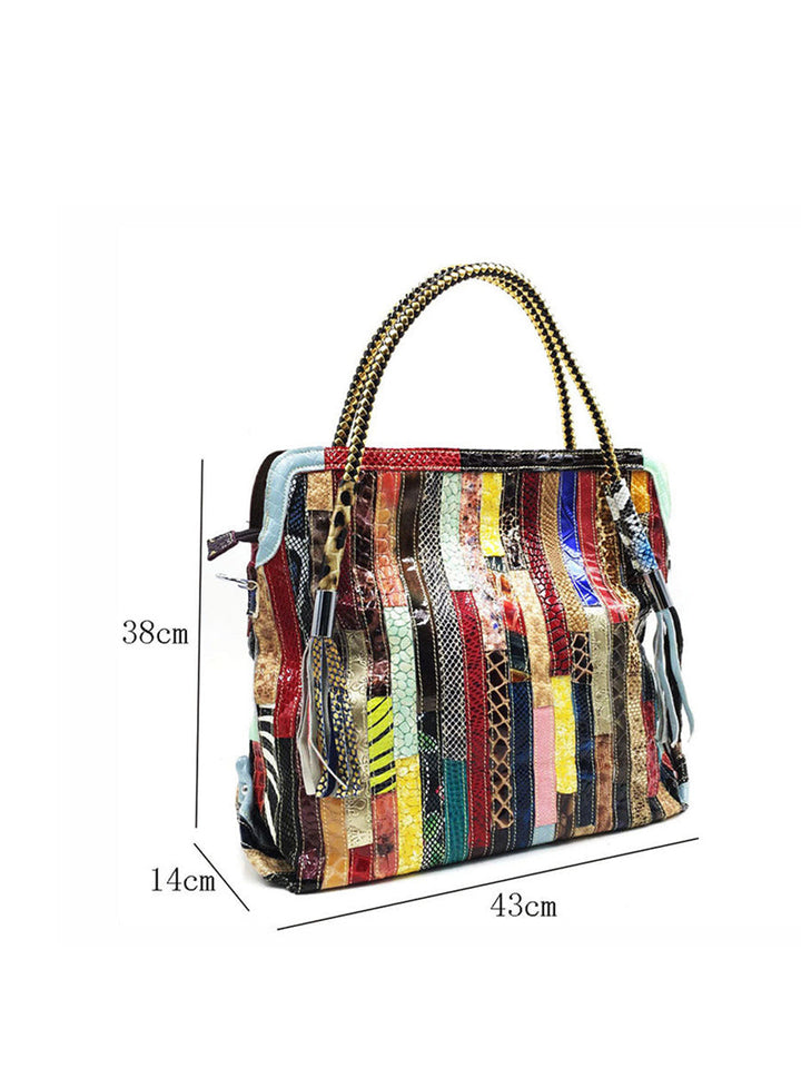 Mishahna - Modische Farbenfrohe Handtasche im Western Stil