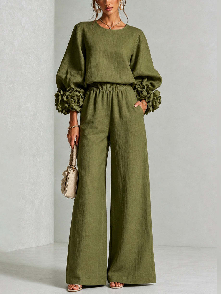 Ayser – Set aus Oberteil und Hose mit Blumenmuster an Den Ärmelbündchen