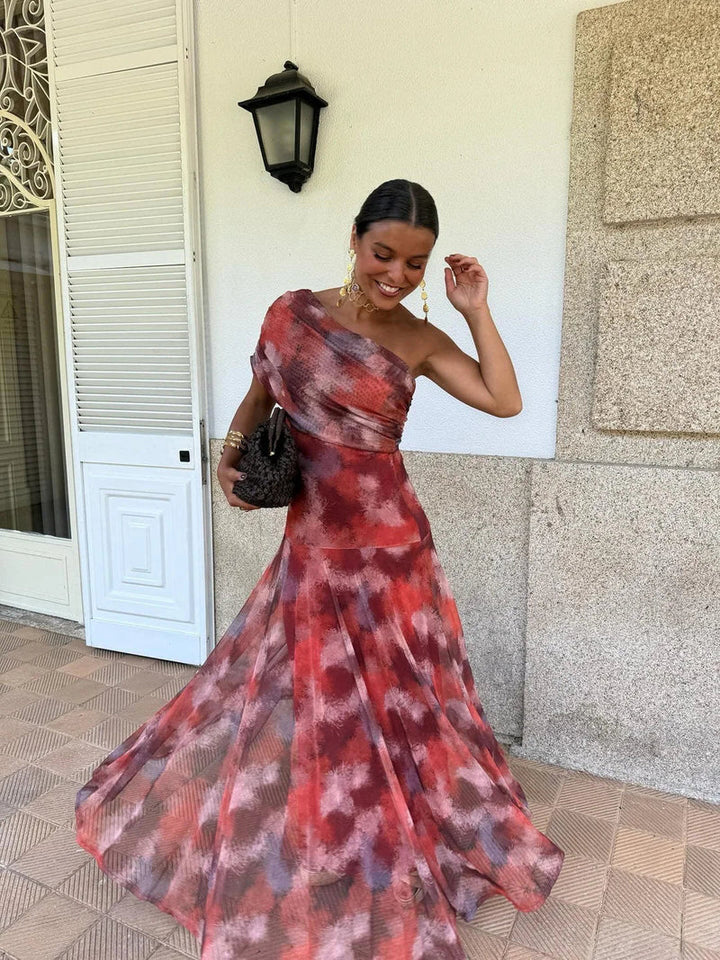 Dainia – Ein-Schulter-Maxikleid Aus Netz