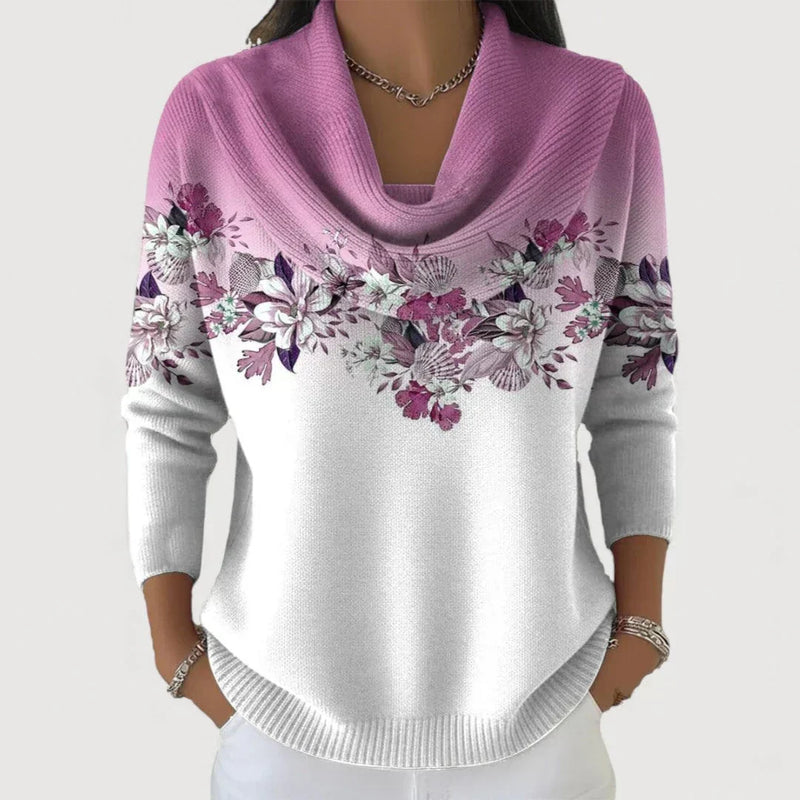 Sabatina - Pullover Mit Blumenmuster Und Weichem Kragen