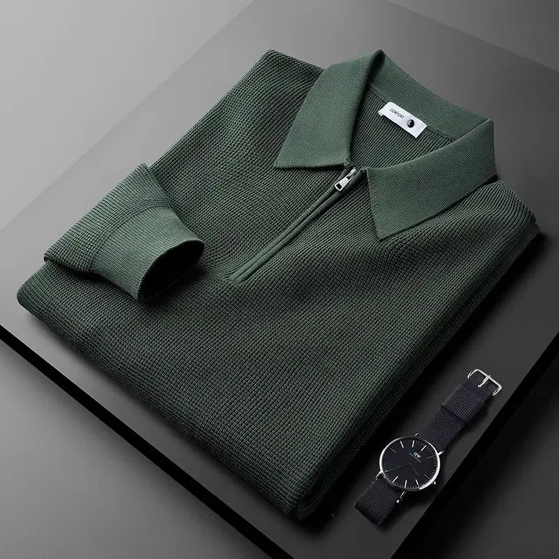 Clifford - Strick Pullover Mit Kragen Und Viertelreißverschluss