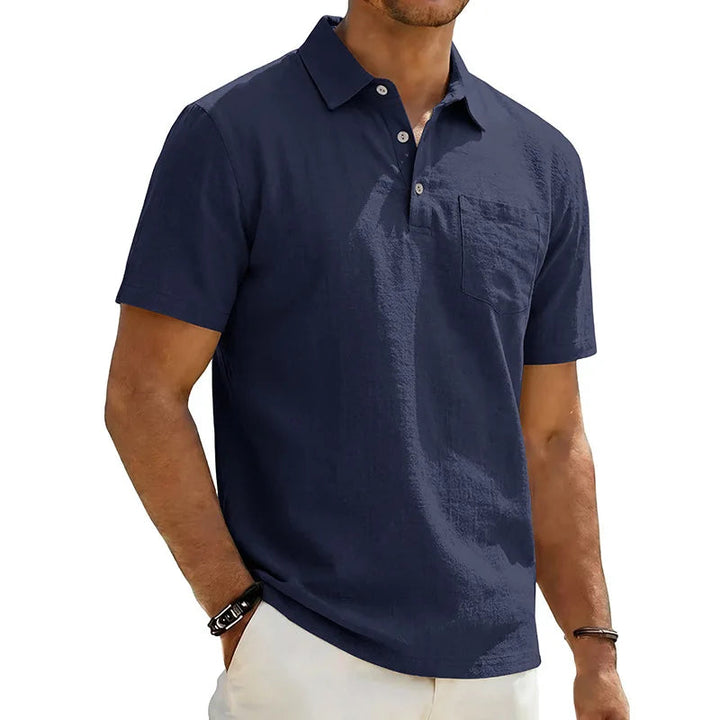 Josef - Leinen-Poloshirt Mit Kurzen Ärmeln
