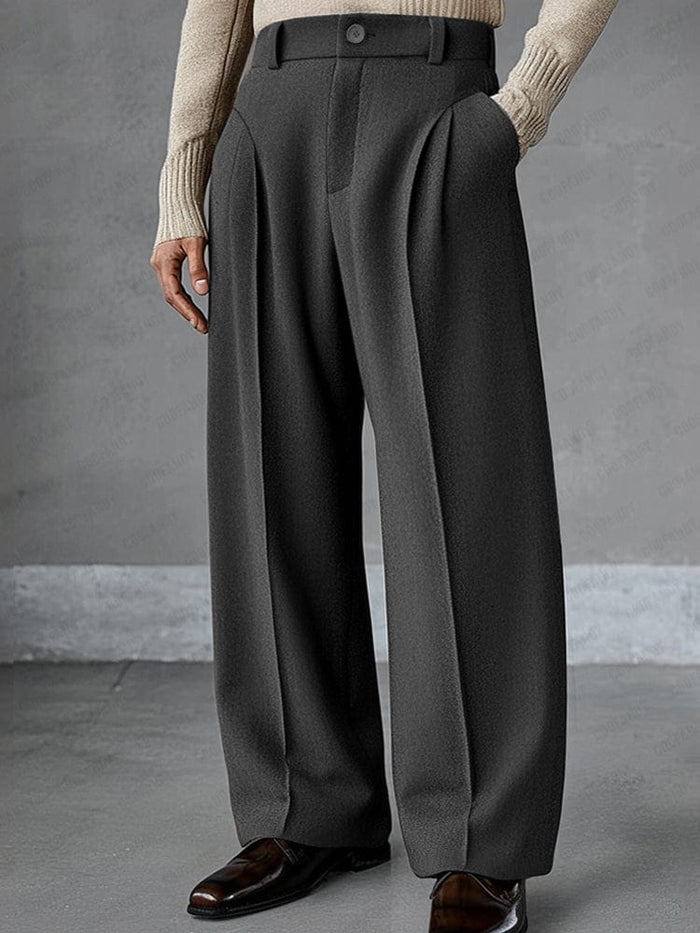Joelina - Maßgeschneiderte Hose Mit Hoher Taille Falten Und Weitem Bein